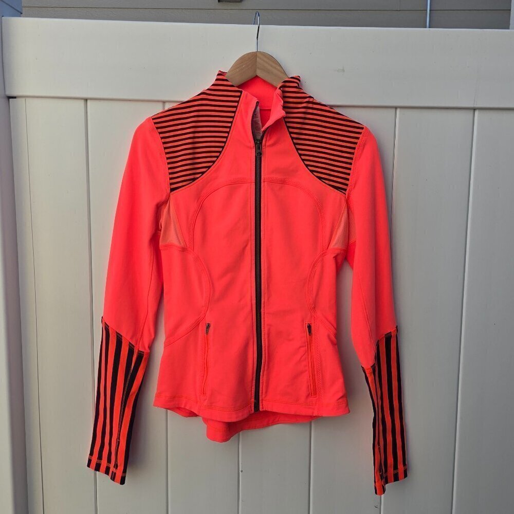 Lululemon Forme Full Zip Jacket Light Flare Classic Stripe Size 6 - Picture 13 of 14